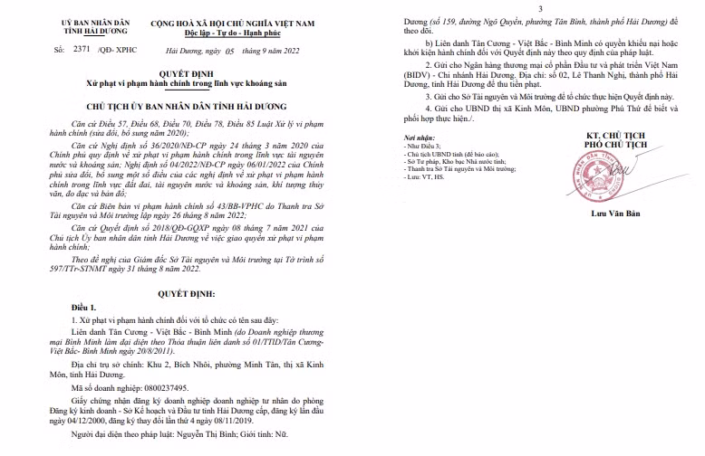 Hai Duong: Lien danh Tan Cuong - Viet Bac - Binh Minh bi phat 120 trieu