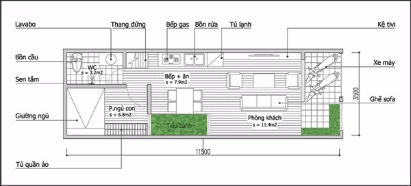 Tu van thiet ke va sap xep noi that cho can nha rong 40m2