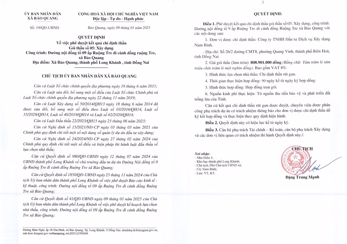 Đồng Nai: Trúng 4 gói thầu trong 1 tháng Cty Nam Bình năng lực ra sao? - Hình 3 Dong Nai: Trung 4 goi thau trong 1 thang Cty Nam Binh nang luc ra sao?-Hinh-3