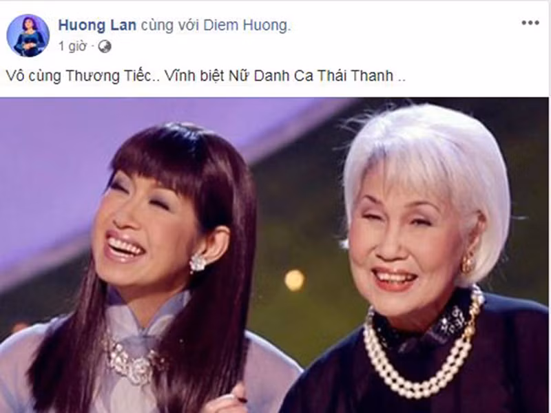 Nghệ sĩ Thái Thanh qua đời ở Mỹ, hưởng thọ 86 tuổi.