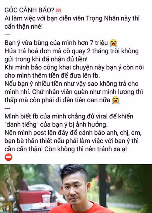 Trong Nhan “Hoa hong tren nguc trai” phan phao khi bi to quyt tien
