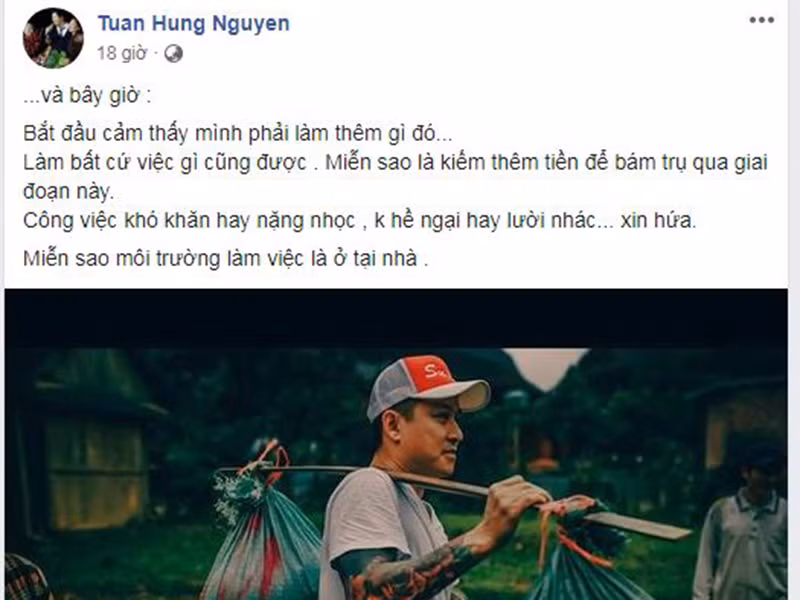 Mới đây, trên trang cá nhân, nam ca sĩ Tuấn Hưng chia sẻ mong muốn có việc làm thêm giữa mùa Covid-19. Anh cho hay bản thân không ngại bất kì công việc gì miễn được làm ở nhà.
