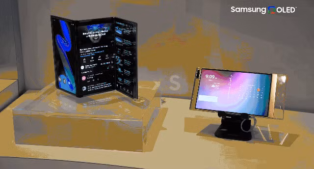Samsung cũng trưng bày một màn hình OLED linh hoạt và cực mỏng, hứa hẹn ứng dụng trên nhiều thiết bị di động. (Ảnh: Samsung Members)