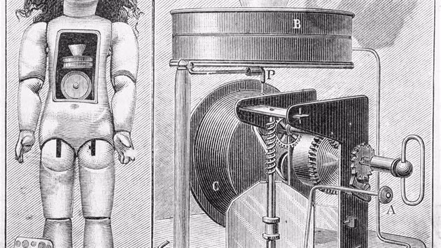 5. Thomas Edison - Búp bê biết nói: Edison sản xuất búp bê gắn máy ghi âm, nhưng sản phẩm thất bại vì giọng nói ngắt quãng và âm thanh kỳ lạ khiến công chúng không đón nhận.(Ảnh:iDNES.cz)