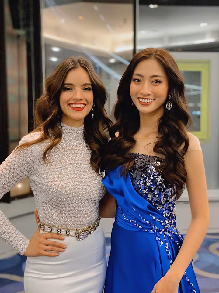 Hoa hậu Lương Thùy Linh còn có dịp đọ sắc cùng đương kim Hoa hậu Thế giới Vanessa Ponce.