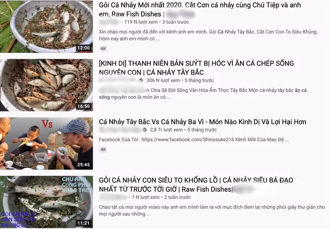 Chuyện các YouTuber khi làm các video ăn uống lựa chọn các loại thực phẩm "độc lạ" để ăn cho người khác xem không phải là chuyện hiếm trên YouTube. Từng có khoảng thời gian các món ăn kinh dị được Youtuber Việt thực hiện một cách tràn lan gây phản cảm.