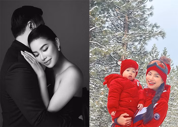 Mặc dù đính hôn với doanh nhân Việt Kiều từ tháng 2/2019 nhưng người đẹp sinh năm 1991 chưa bao giờ công khai danh tính của chồng. Trên trang cá nhân, cô chỉ khoe ảnh của hai con trai Maximus và Apollo.