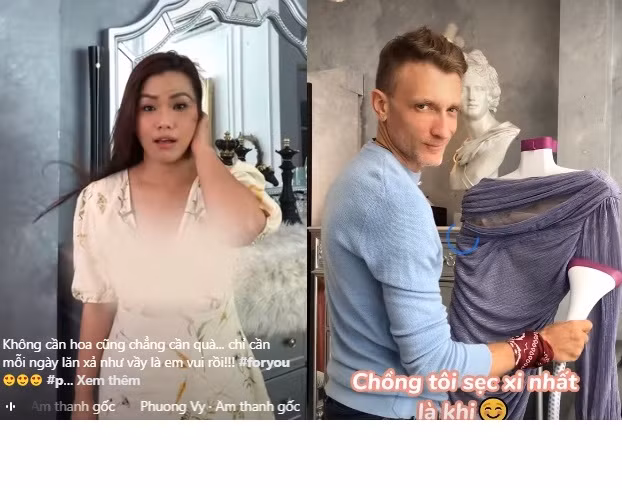 Gần đây, vợ chồng Phương Vy còn thường xuyên làm clip vui quanh cuộc sống hằng ngày.