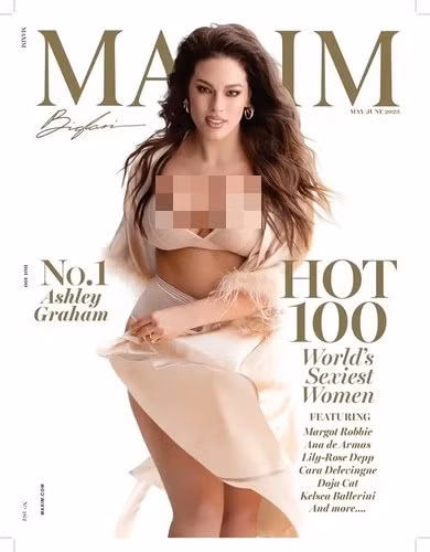  Người mẫu ngoại cỡ Ashley Graham vừa được ghi tên vào danh sách "Những phụ nữ quyến rũ nhất" do tạp chí Maxim bình chọn.