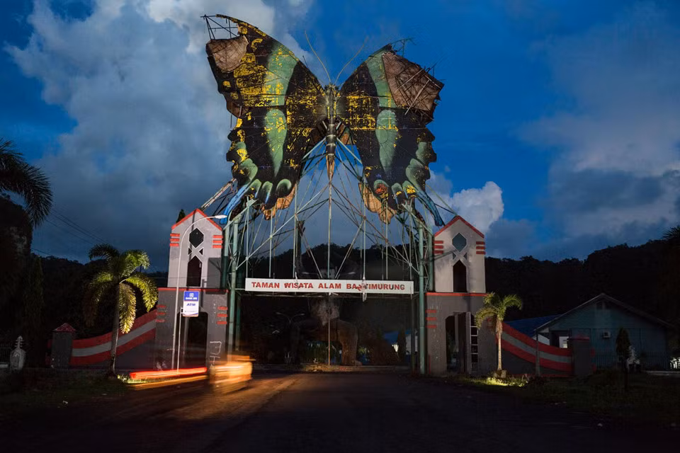 Người ta cho dựng biểu tượng bướm papilio blumei trên cổng vào khu du lịch sinh thái Bantimurung, trong vườn quốc gia Bantimurung Bulusaraung trên đảo Sulawesi. Giữa thế kỷ 19, nhà tự nhiên học người Anh Alfred Russel Wallace từng đến làng Bantimurung và ngỡ ngàng trước "vương quốc bướm" rực rỡ ở đây. Song, khu vực này hiện phải đối mặt với nạn săn trộm bướm.