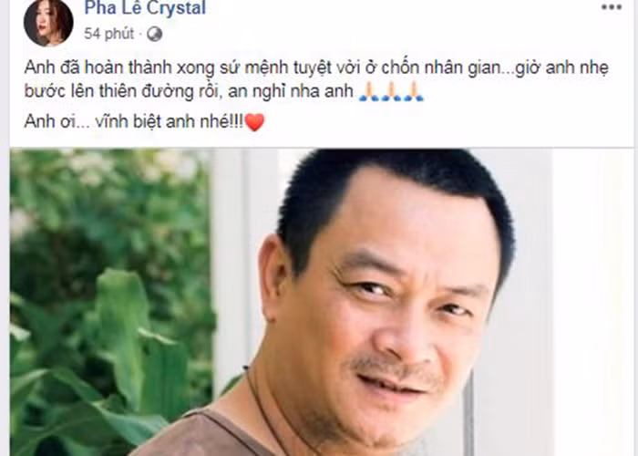 Pha Lê viết lời vĩnh biệt gửi nam diễn viên phim "Của để dành".