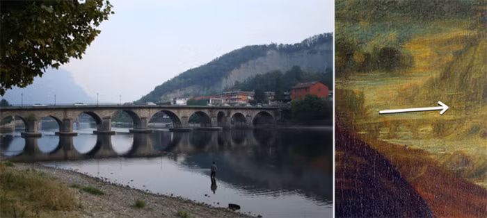 Những đặc điểm này phù hợp với cảnh quan phía sau Mona Lisa, và Leonardo đã ghé thăm khu vực này cách đây 500 năm.