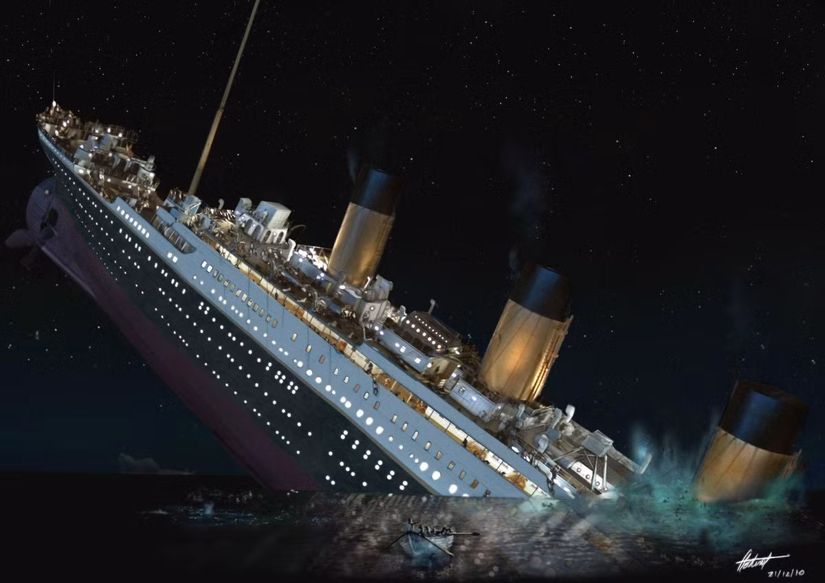 Trong chuyến hành trình đầu tiên băng qua Đại Tây Dương vào tháng 4/1912, tàu Titanic đâm phải một tảng băng dẫn đến thảm kịch chìm tàu. Vụ chìm tàu này khiến hơn 1.500 trong số khoảng 2.224 hành khách và thủy thủ đoàn thiệt mạng.