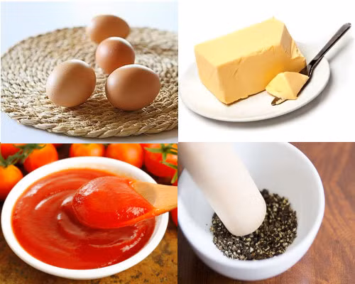 Là một món ăn giàu dinh dưỡng, làm trứng gà nướng lại còn không quá cầu kỳ. Nguyên liệu cho món ăn cũng rất đơn giản: 4 quả trứng gà ta, bơ, tương cà chua, muối, hạt tiêu. Ảnh: phunuonline