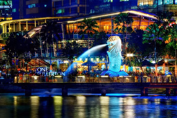 Tên gọi Singapore bắt nguồn từ tiếng Mã Lai Singapura, có nghĩa là "thành phố sư tử". Tuy nhiên, người ta tin rằng sư tử chưa từng sống trên đảo quốc này, ngoại trừ trong sở thú hiện nay. Ảnh: Wikipedia.