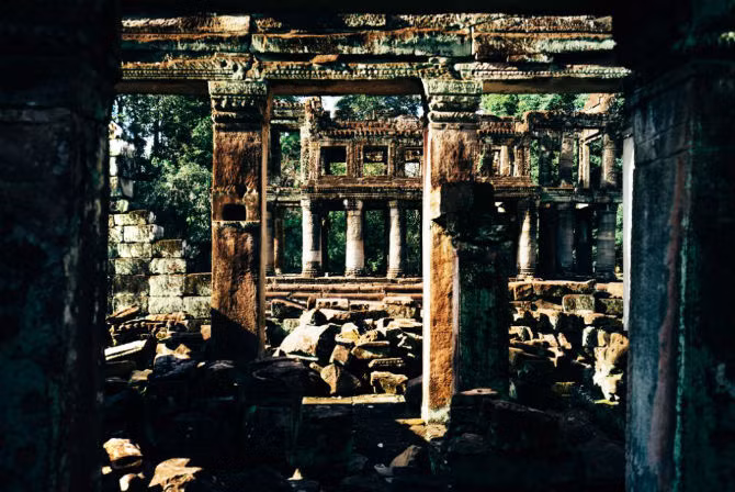 Một góc của ngôi đền Bayon.