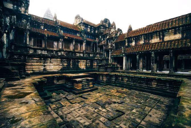 Nét cổ kính của một ngôi đền ở Campuchia.
