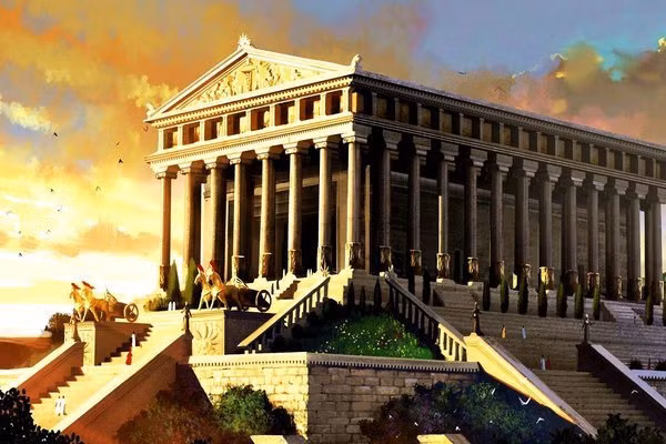  Đền Artemis: Đền thờ nữ thần săn bắn Artemis còn được gọi là Diana, được xây dựng từ đá cẩm thạch, hoàn thành khoảng năm 550 TCN ở Thổ Nhĩ Kỳ ngày nay. Ngôi đền dài 115 m, rộng 55 m, gồm 120 cột đá, mỗi cột cao 20 m, được cho là cất giữ rất nhiều tác phẩm nghệ thuật tinh tế, trong đó có bức tượng đồng của Amazon. Năm 356 TCN, một người đàn ông tên Herostratus đã đốt cháy ngôi đền với mong muốn trở nên bất tử. Năm 262, người Goths đã đốt ngôi đền lần thứ hai và tới năm 401, ngôi đền bị phá. Phần nền và một số phần khác của ngôi đền thứ hai còn tồn tại đến ngày nay. 