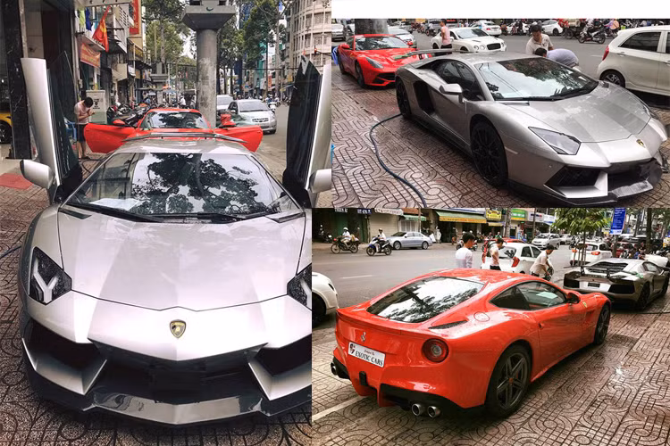 Sự xuất hiện của siêu xe và xe sang cái tên gồm Lamborghini Aventador, Ferrari F12 Berlinetta, Bentley Continental GT đại diện cho 3 thương hiệu xe sang danh tiếng trên thế giới “hội họp” tại TP. HCM vào ngày 16/7 vừa qua thu hút sự quan tâm đặc biệt của giới mê xe tại Việt Nam.