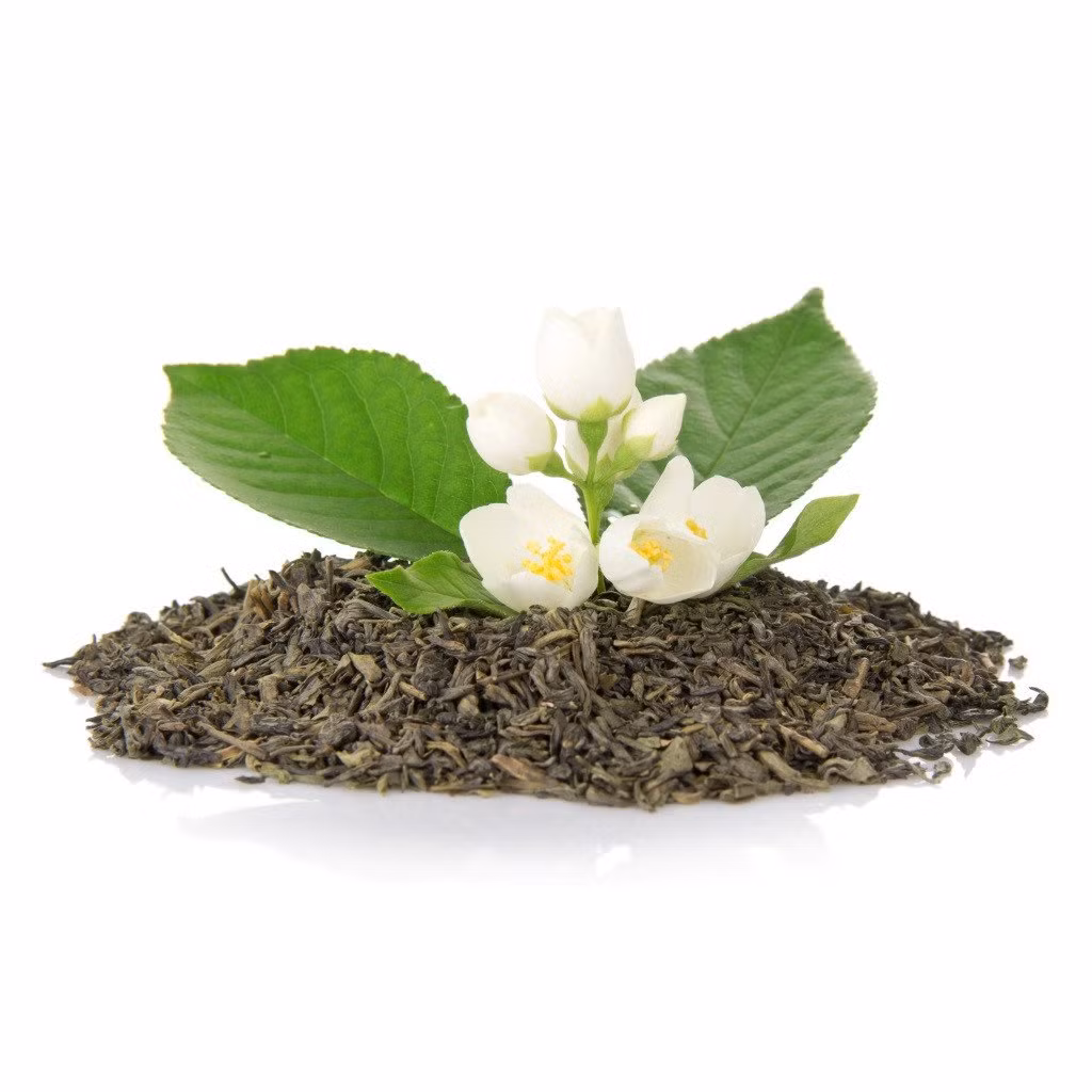 Trà hoa nhài cũng chứa EGCG - một loại polyphenol tự nhiên được tìm thấy rất nhiều trong trà xanh, có liên quan đến nhiều lợi ích sức khỏe như giảm nguy cơ mắc bệnh tim. Ảnh: shopify.