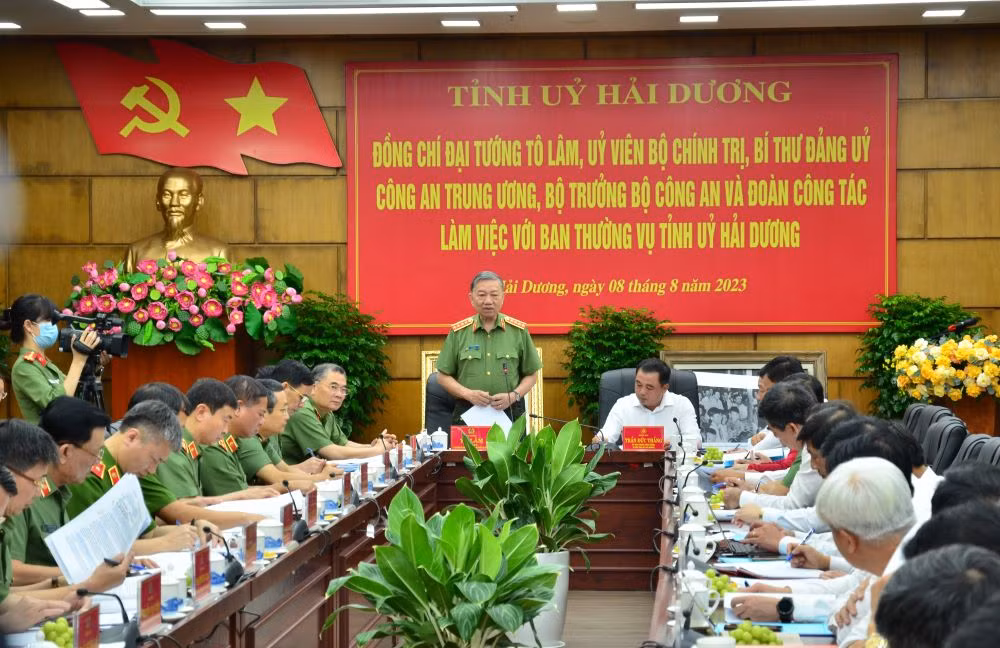 Đại tướng Tô Lâm: Hải Dương hướng tới một xã hội không tội phạm hình sự, ma túy Dai tuong To Lam: Hai Duong huong toi mot xa hoi khong toi pham hinh su, ma tuy