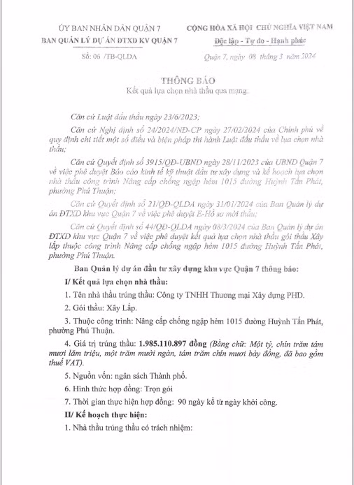 TP. HCM: Cty xây dựng PHD 1 tháng trúng 3 gói thầu tại Quận 7 - Hình 4 TP. HCM: Cty xay dung PHD 1 thang trung 3 goi thau tai Quan 7-Hinh-4