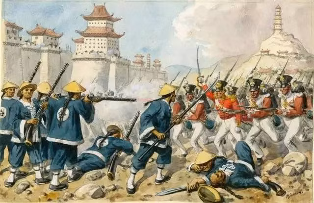 Điều này dẫn đến cuộc Chiến tranh Nha phiến lần thứ nhất diễn ra từ tháng 9/1839 cho tới tháng 8/1842. Giao tranh bắt đầu nổ ra khi Trung Quốc tịch thu khoảng 1.200 tấn thuốc phiện mà Anh đang tìm cách đưa vào Trung Quốc bất chấp sự can thiệp của chính phủ Anh. Nguồn: Baidu.
