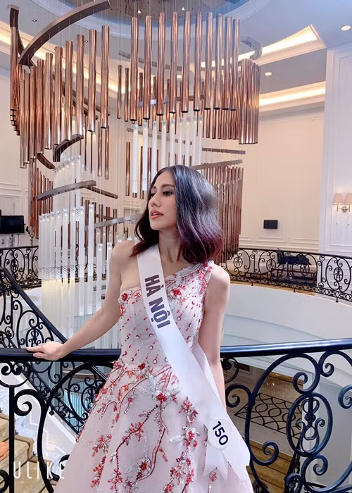 Năm 2014, “bông hồng lai” tham gia cuộc thi Hoa khôi Áo dài Việt Nam. Cô lọt top 12 chung cuộc.