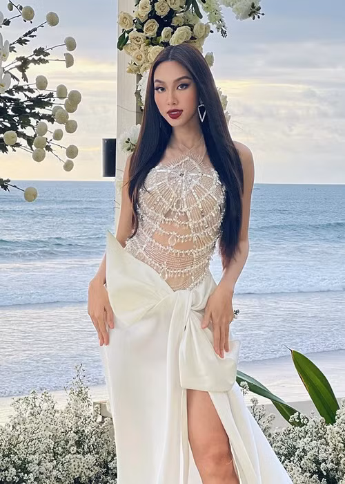 Trong buổi lễ trao sash, ông Nawat tiết lộ, Thùy Tiên kiếm được 2-3 triệu USD trong nhiệm kỳ của mình. Ảnh: Sen Vàng
