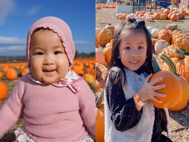 Ngày nhỏ, bé Phoebe rất bụ bẫm. Hiện tại, cô nhóc có gương mặt nhỏ nhắn, chân dài miên man. Ảnh: FBNV