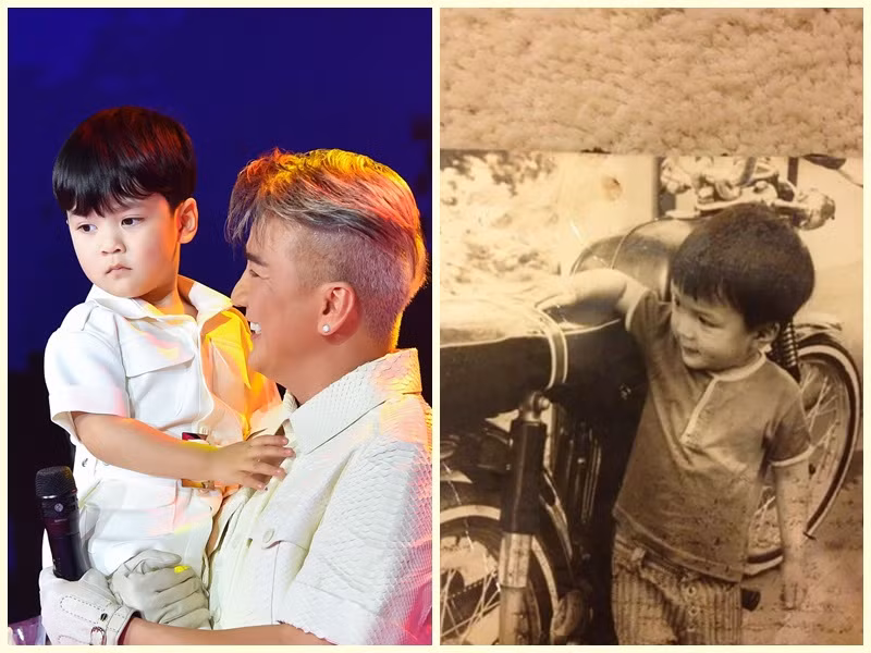  Đàm Vĩnh Hưng vừa công khai con trai Polo Huỳnh. Diện mạo của bé Polo nhanh chóng gây chú ý. Nhiều người cho rằng cậu nhóc giống Mr Đàm ngày còn nhỏ (phải). Ảnh: Người lao động, Saostar