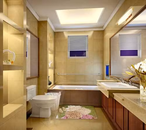  4. Phòng vệ sinh đối diện hoặc nơi để rác ngay sau cửa chính: Nếu phòng vệ sinh đối diện với cửa chính, tốt nhất nên đặt một tấm bình phong để ngăn cách. Không nên để thùng rác ở phía sau cửa ra vào, điều này không có lợi cho vận thế. Ảnh: Xingzuo123.com. 