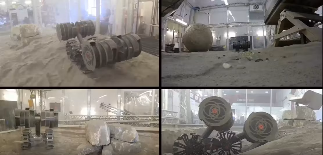 Điều thú vị là hệ thống robot này có khả năng đào được tới 10.000 kg đất đá lớp regolith chỉ trong một ngày. Đây là bước tiến vượt trội so với các phương tiện trước đây, khi chỉ thu thập được hàng chục kg. Ảnh: @NASAKennedy.