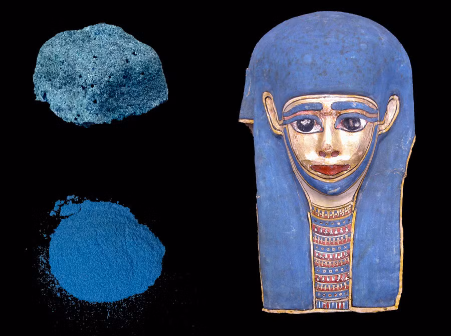 Việc sử dụng chất màu lam Ai Cập (Egyptian blue) được ghi chép sớm nhất có từ giữa thế kỷ thứ III ở Ai Cập và Lưỡng Hà, nhưng sau đó nó đã lan rộng khắp Địa Trung Hải cổ đại. Ảnh: @University of Michigan.