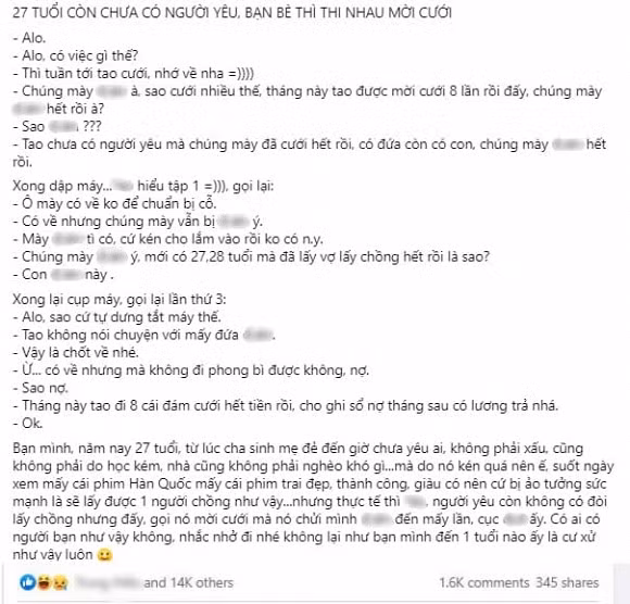 Gai e hoang loan hoa “cuc suc” khi duoc moi toi 8 dam cuoi