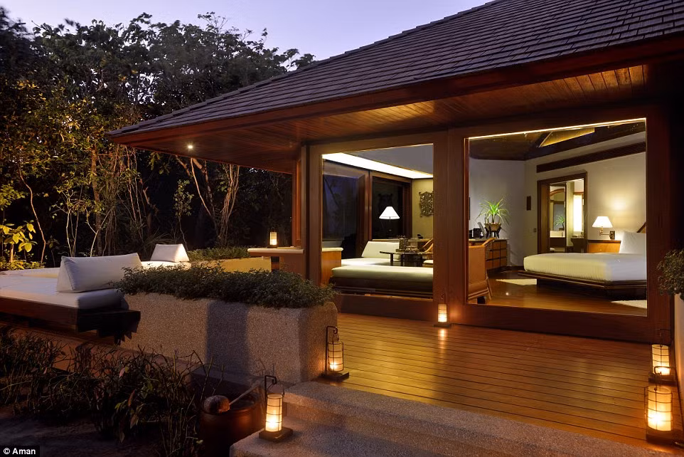 Không gian thoáng đãng trong một biệt thự ở khu nghỉ dưỡng trên đảo. Ảnh: Aman.