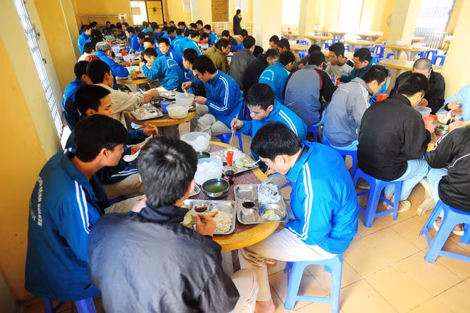 Bữa trưa bắt đầu lúc 11h, mỗi suất ăn của học viên là 12.500 đồng. Nếu gia đình có nhu cầu đóng góp thêm thì sẽ tăng lên 17.500 đồng/suất.