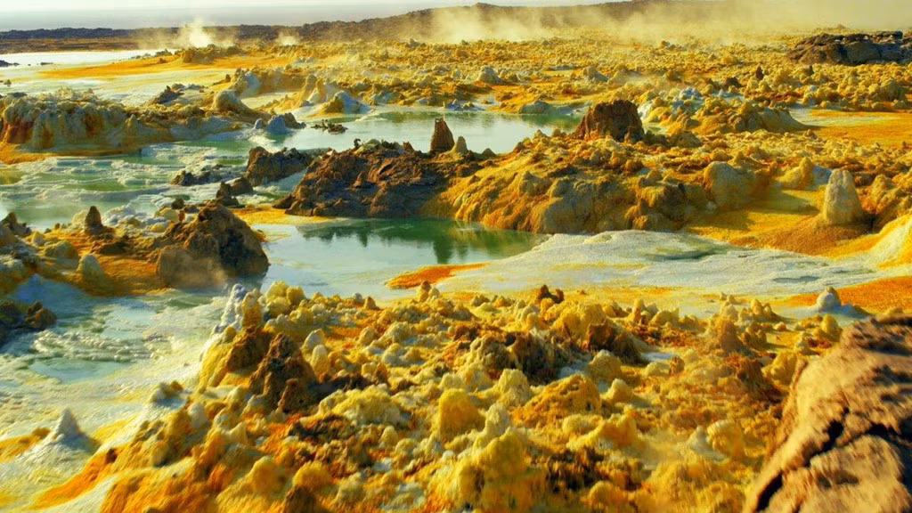 Theo các nhà khoa học, khu vực quanh núi lửa Dallol là một trong những nơi có môi trường khắc nghiệt nhất trên Trái đất.