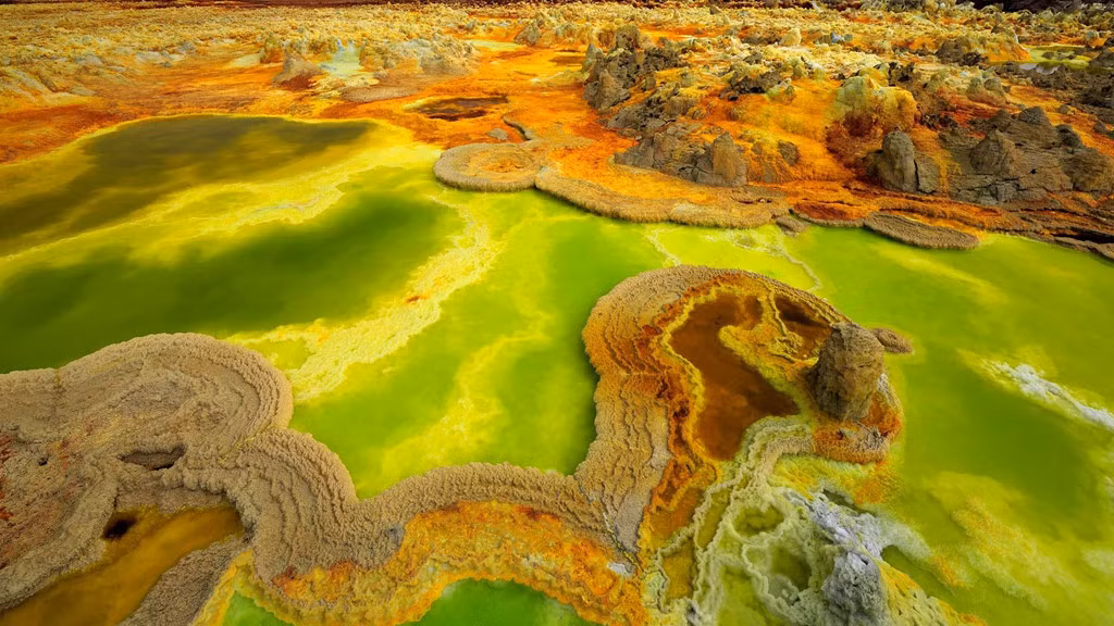 Ngay cả trong mùa đông, nhiệt độ ban ngày ở "chốn địa ngục" Dallol có thể lên tới 45 độ C.