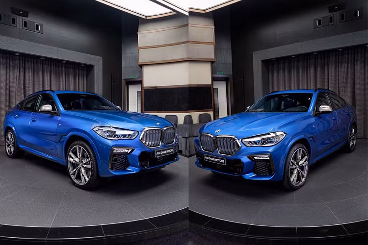 BMW X6 M50i sử dụng động cơ tăng áp kép 4.4L, sản sinh công suất 523 mã lực và mô-men xoắn cực đại 750 Nm. Động cơ này giúp chiếc xe tăng tốc 0-100 km/h trong 4,2 giây. Giá xe BMW X6 M50i Riverside Blue này từ 85.650 USD (khoảng 1,9 tỷ đồng).