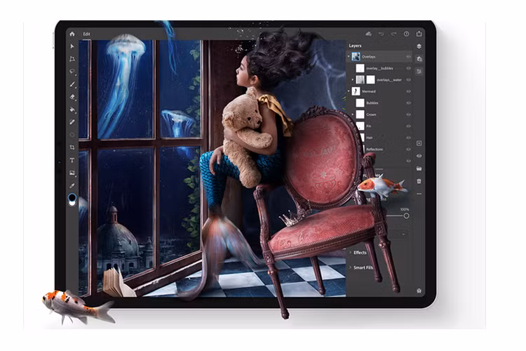 Adobe phat hanh Photoshop phien ban hoan chinh cho iPad
