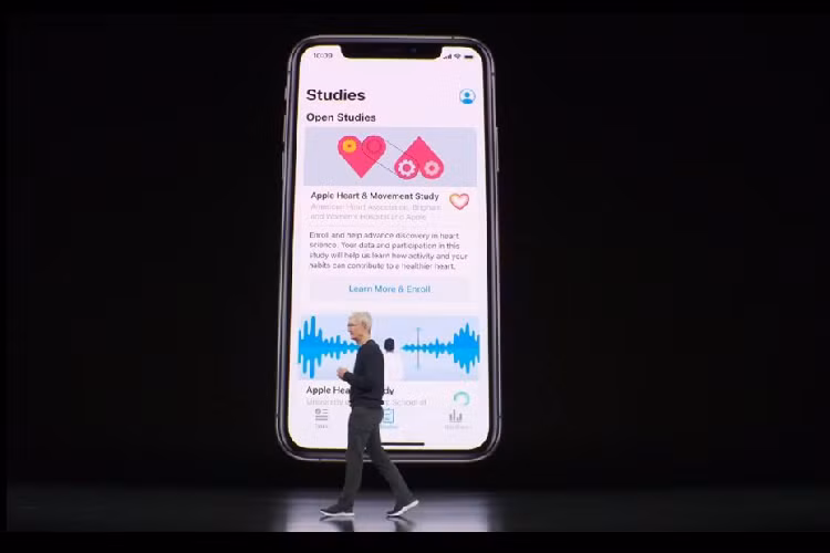 Tim Cook nói rằng ông rất tự hào khi đồng hồ Apple Watch tham gia các nghiên cứu về sức khỏe, đóng góp cho cộng đồng. Đồng thời, Apple công bố các dự án giúp cải thiện sức khỏe người dùng.