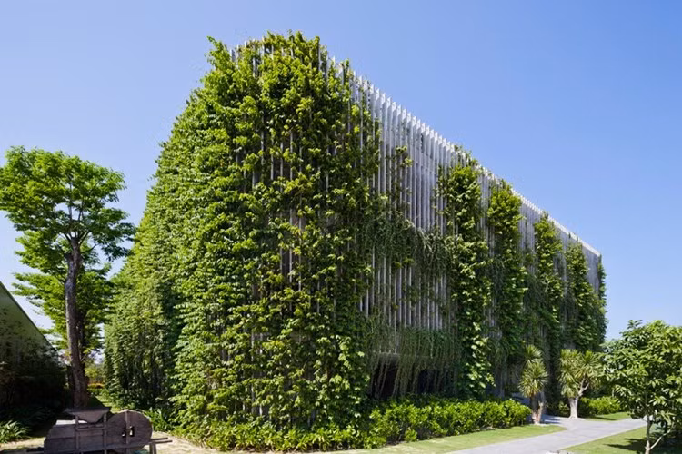 Năm ngoái, tạp chí kiến trúc nổi tiếng Designboom từng đăng tải những hình ảnh gây ấn tượng về khách sạn Việt Nam the Babylon phủ kín cây xanh mát mắt.