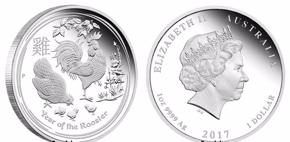 Loại tiền này một mặt in hình chú gà trống 3D, một mặt in hình chân dung nữ hoàng Elizabeth II. Mỗi đồng xu có đường kính khoảng 4cm. Ảnh: Internet.