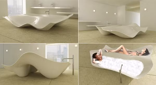 Bồn tắm Brezza thiết kế bởi ZAAFDesign dường như được tạo ra để dành cho những đôi tình nhân.