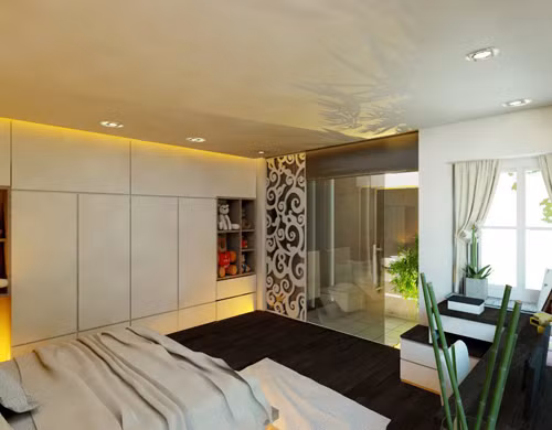 Đèn vàng được sử dụng trong phòng ngủ để tạo cảm giác ấm cúng cho không gian riêng tư