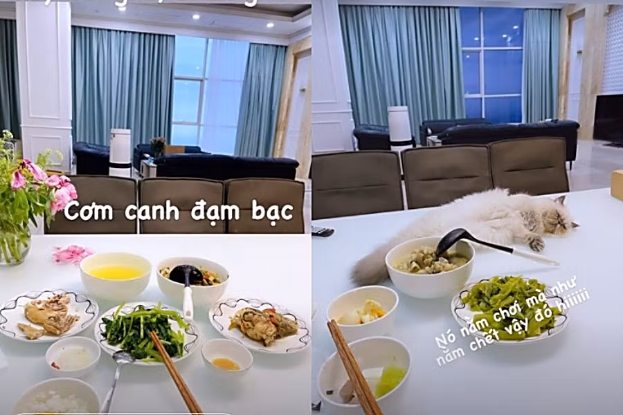 Trên trang cá nhân cô nàng cũng thường xuyên chia sẻ hình ảnh bữa cơm đạm bạc, có chế độ, đó cũng là lý do làm Phi Huyền Trang sở hữu vóc dáng cân đối hiện tại.
