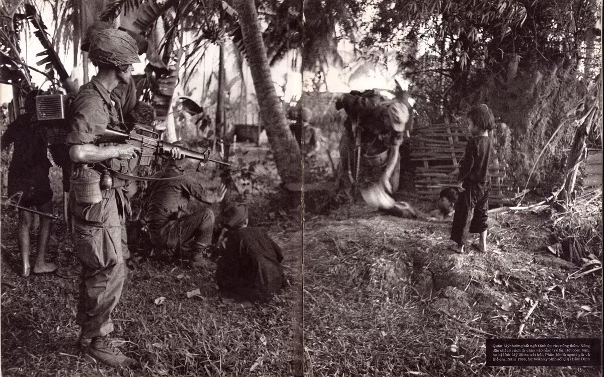 Những đứa trẻ bị lính Mỹ lôi lên từ hầm trú ẩn, Bình Định 1966.