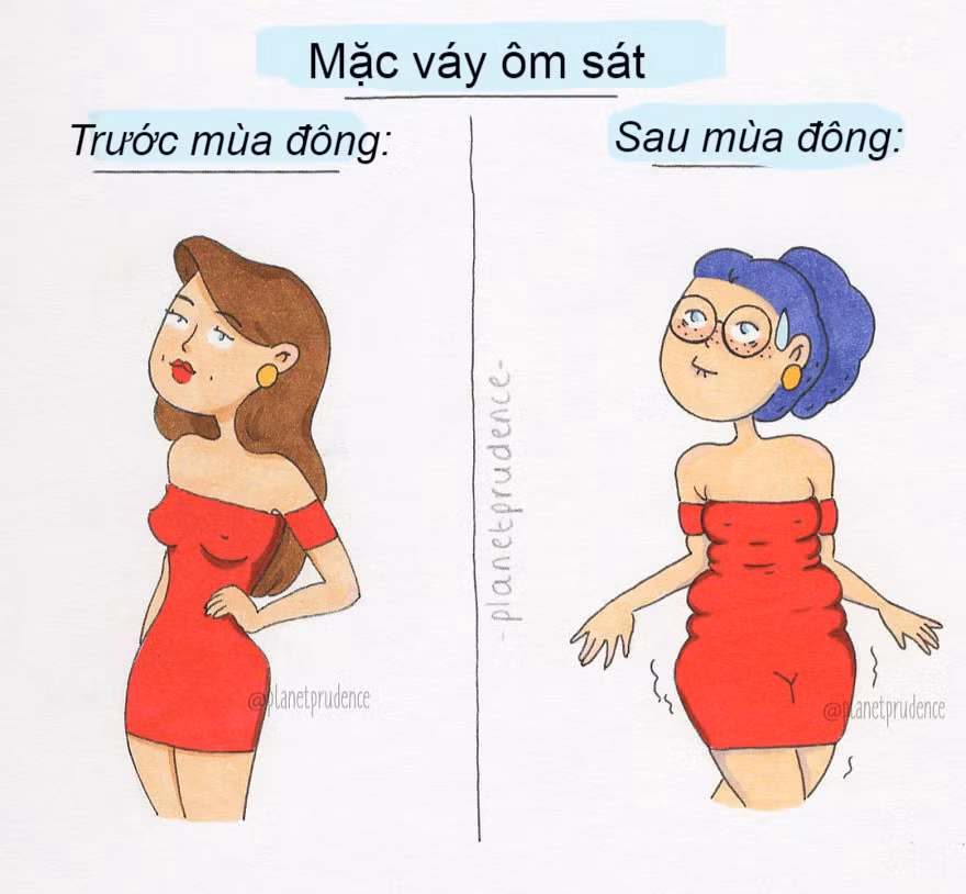 Mùa đông cũng đồng nghĩa với "mùa tăng cân". Nhiệt độ thấp làm mọi người có xu hướng ít vận động hơn, khiến cho lớp mỡ thừa dễ tích tụ. Hậu quả là khi mùa đông qua đi, bạn đã sở hữu thân hình "mỡ màng" lúc nào không hay.