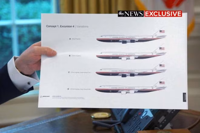 Ong Trump lai gay bao voi mau son moi cua chuyen co Air Force One